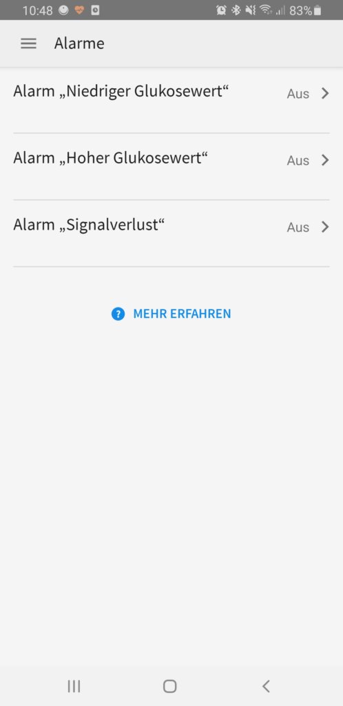 Freestyle Libre 3 App Alarmeinstellen 1 498x1024